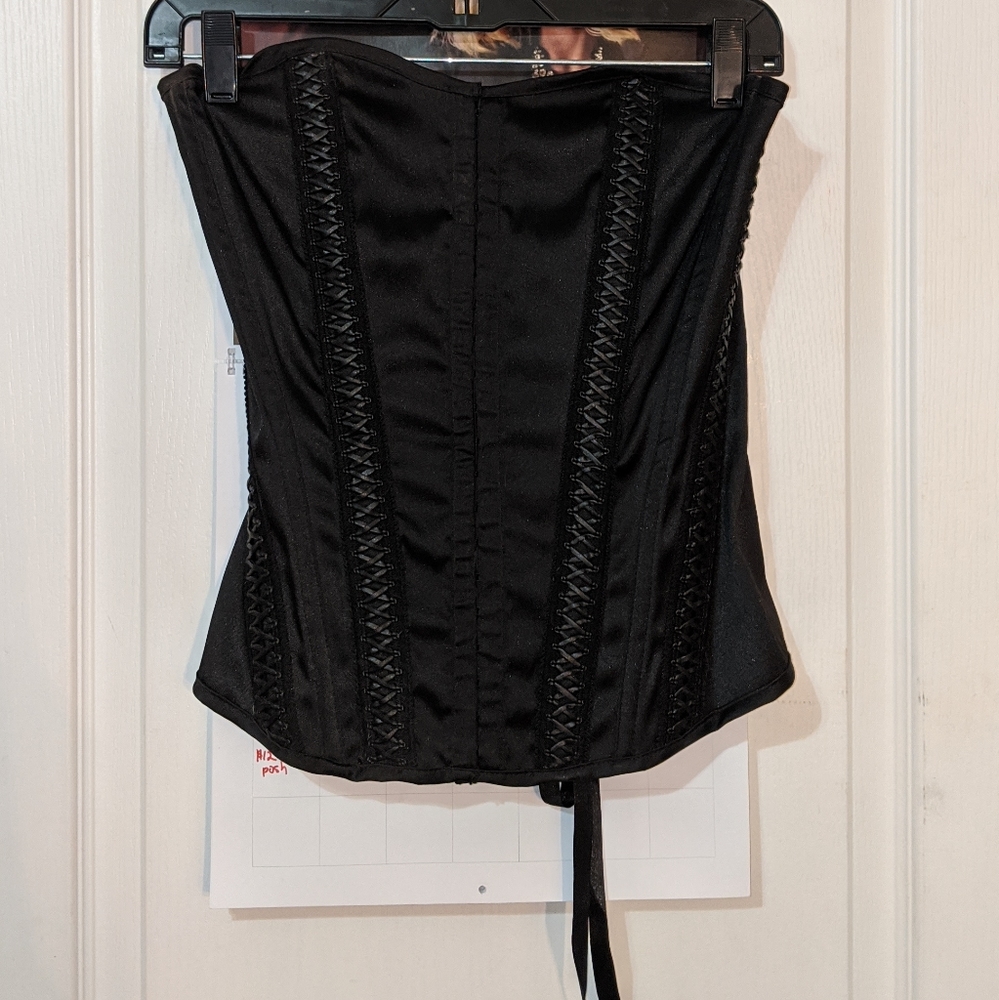 Charlotte Russe Vintage Y2K Black Lace Up Corset 2000's